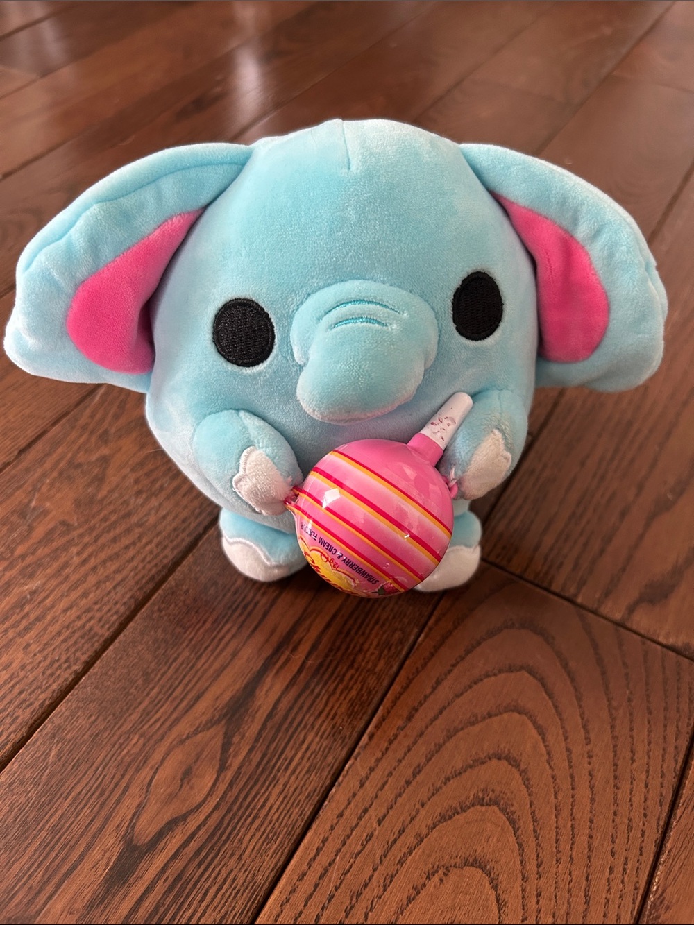 🔥 2/$25 - Chupa Chubs Plush Blue Elephant Toy with Pink Ears and Pink Lollipop